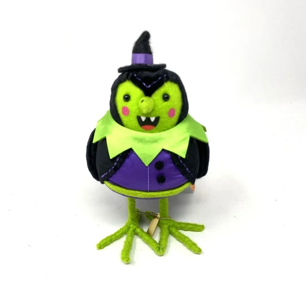 Featherly Friends™ 'Spellma' Felt Witch Bird Halloween Figurine Hyde & EEK!